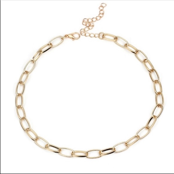 NWT Gold Choker Curb Chain - Picture 4 of 4